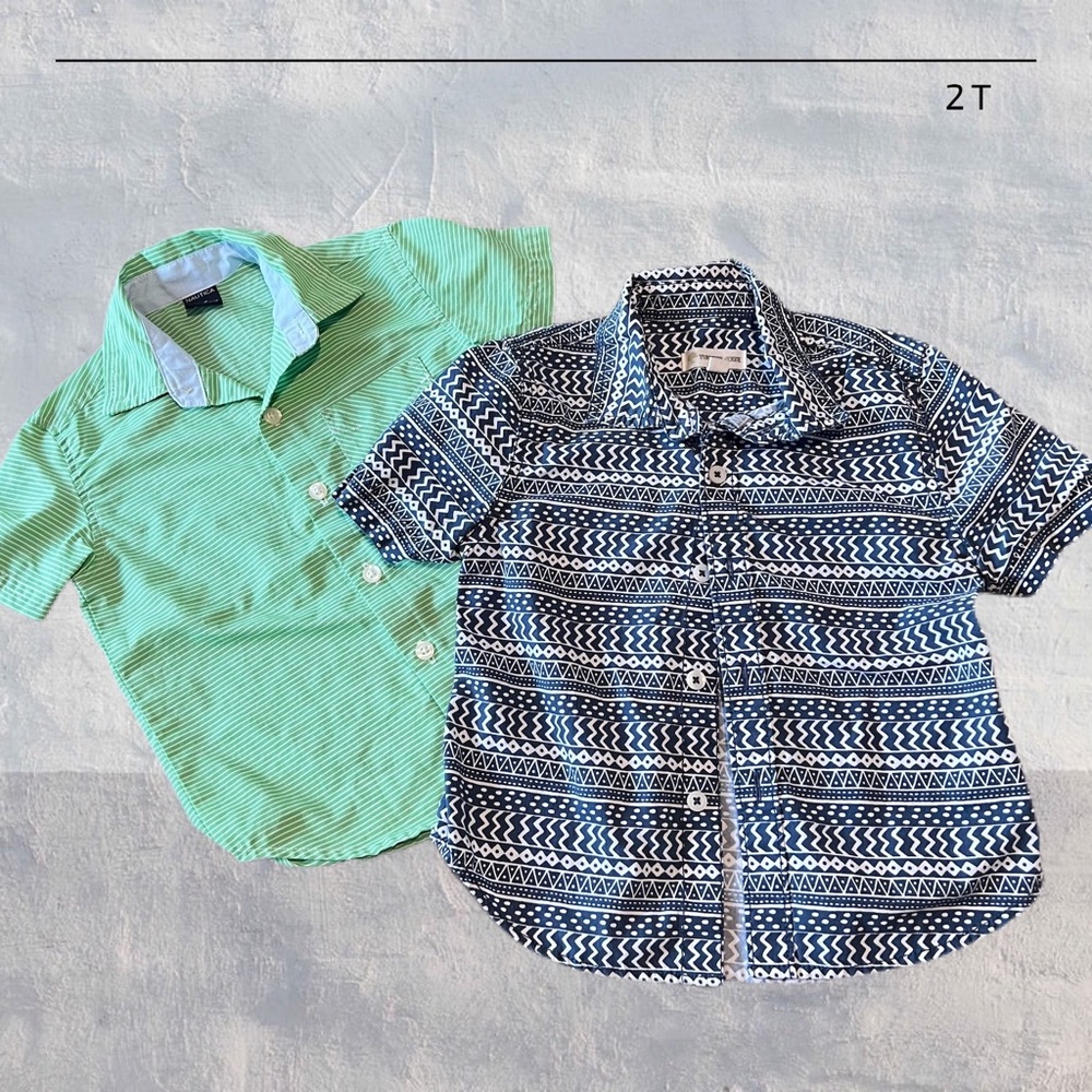 2T Toddlers Button-up Short-sleeve Shirt Bundle